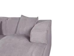 Left Hand Jumbo Cord Corner Sofa Grey Dolva