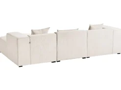 Left Hand Jumbo Cord Corner Sofa Off-White Dolva