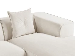 Left Hand Jumbo Cord Corner Sofa Off-White Dolva