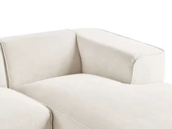 Left Hand Jumbo Cord Corner Sofa Off-White Dolva