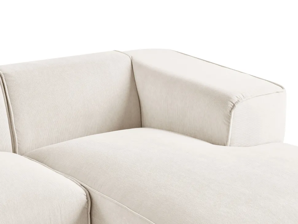 Left Hand Jumbo Cord Corner Sofa Off-White Dolva