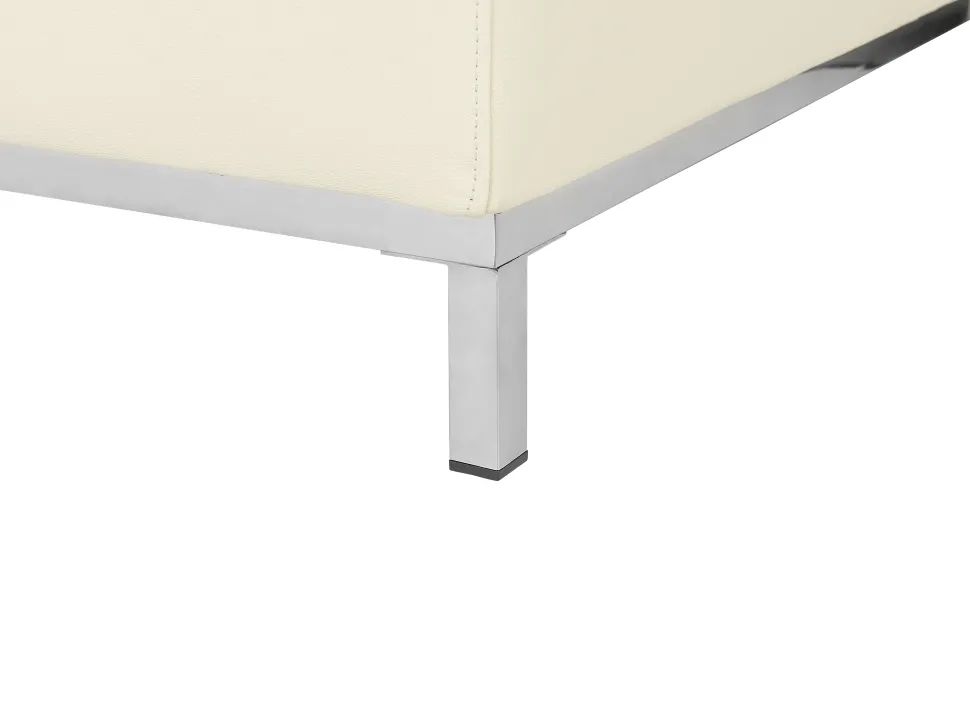 Left Hand Leather Corner Sofa With Ottoman Beige Oslo