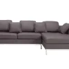 Left Hand Leather Corner Sofa Brown Oslo