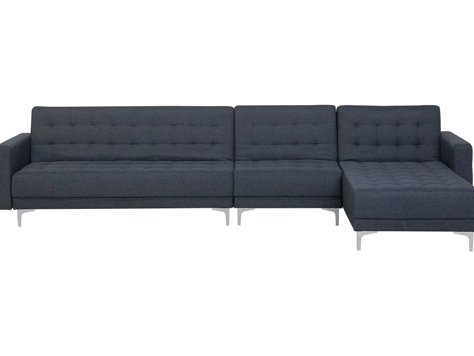 Left Hand Modular Fabric Sofa Dark Grey Aberdeen