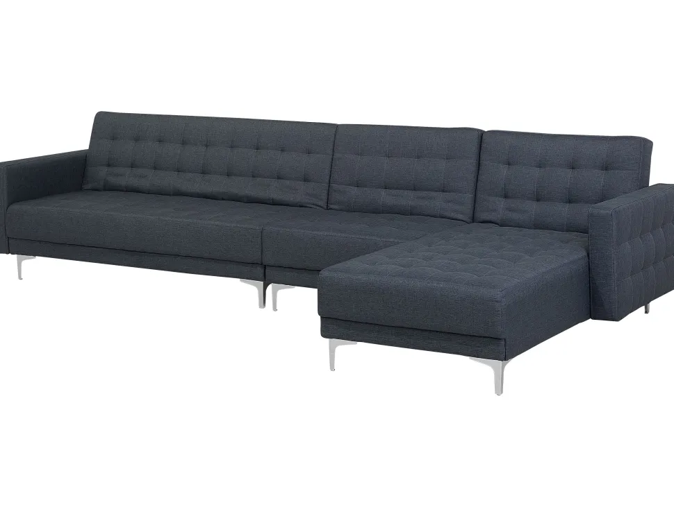 Left Hand Modular Fabric Sofa Dark Grey Aberdeen