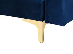 Left Hand Modular Velvet Sofa With Ottoman Navy Blue Aberdeen