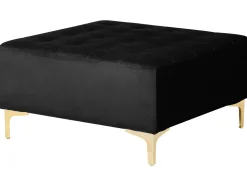 Left Hand Modular Velvet Sofa Black Aberdeen