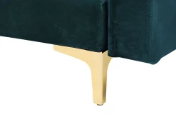 Left Hand Modular Velvet Sofa With Ottoman Teal Aberdeen