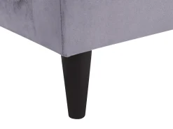 Left Hand Velvet Chaise Lounge Dark Grey Luiro
