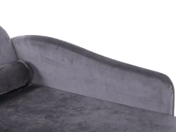 Left Hand Velvet Chaise Lounge Dark Grey Luiro