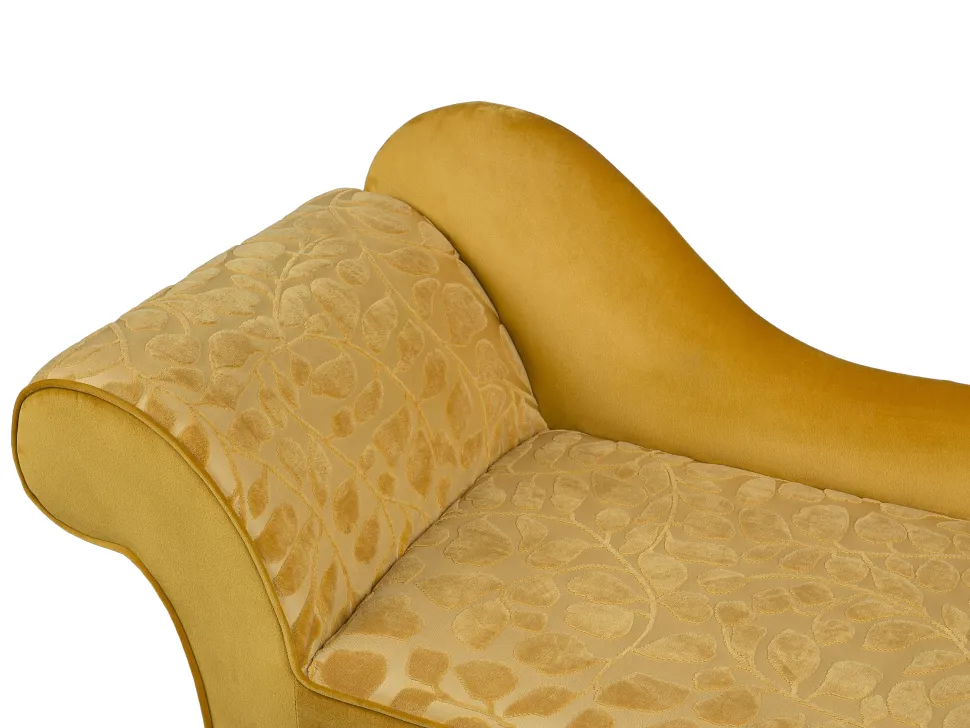 Left Hand Velvet Chaise Lounge Yellow Biarritz