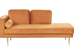 Left Hand Velvet Chaise Lounge Orange Miramas