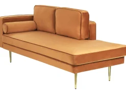 Left Hand Velvet Chaise Lounge Orange Miramas