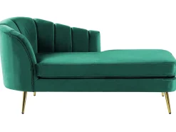 Left Hand Velvet Chaise Lounge Emerald Green Allier