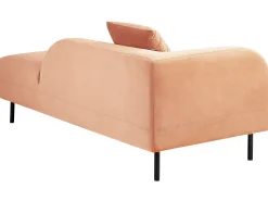 Left Hand Velvet Chaise Lounge Peach Pink Le Crau