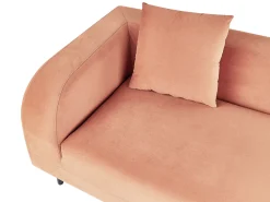 Left Hand Velvet Chaise Lounge Peach Pink Le Crau
