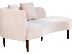 Left Hand Velvet Chaise Lounge Pink Chaumont