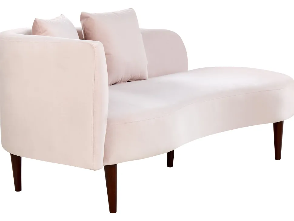 Left Hand Velvet Chaise Lounge Pink Chaumont