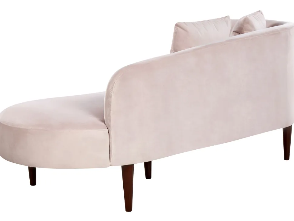 Left Hand Velvet Chaise Lounge Pink Chaumont