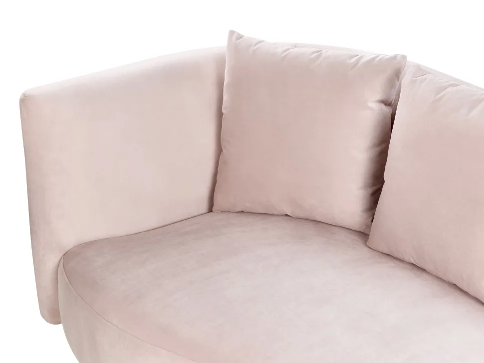 Left Hand Velvet Chaise Lounge Pink Chaumont