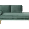 Left Hand Velvet Chaise Lounge Mint Green Miramas