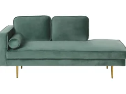 Left Hand Velvet Chaise Lounge Mint Green Miramas
