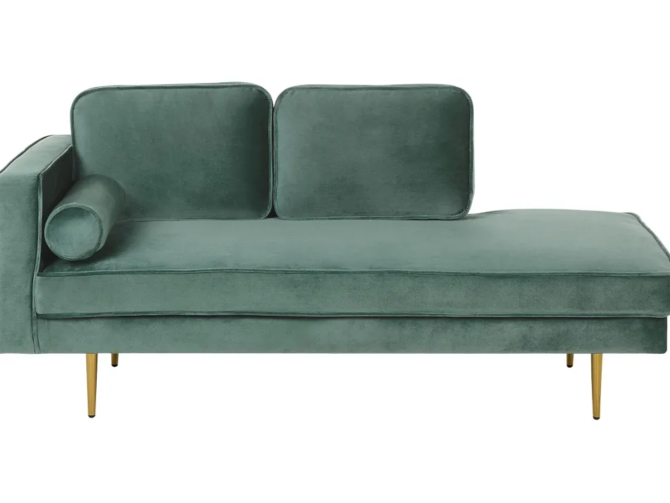 Left Hand Velvet Chaise Lounge Mint Green Miramas