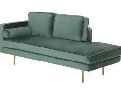 Left Hand Velvet Chaise Lounge Mint Green Miramas