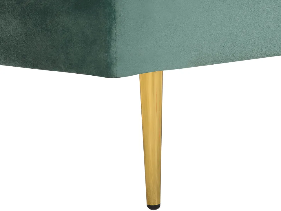 Left Hand Velvet Chaise Lounge Mint Green Miramas