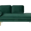 Left Hand Velvet Chaise Lounge Emerald Green Miramas