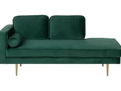 Left Hand Velvet Chaise Lounge Emerald Green Miramas
