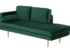 Left Hand Velvet Chaise Lounge Emerald Green Miramas