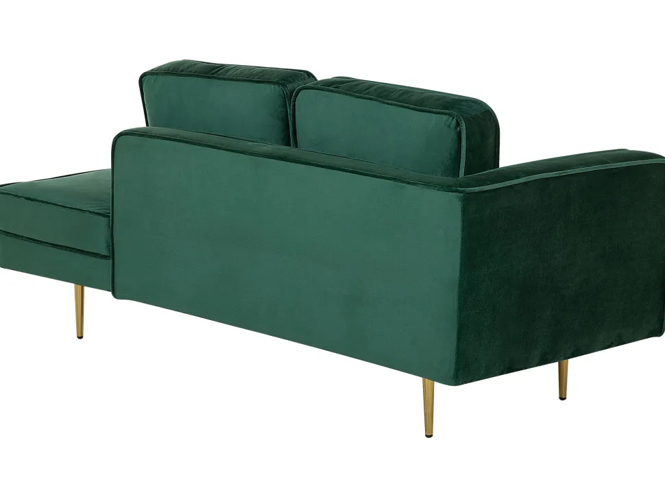 Left Hand Velvet Chaise Lounge Emerald Green Miramas