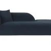 Left Hand Velvet Chaise Lounge Dark Blue Le Crau