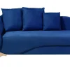 Left Hand Velvet Chaise Lounge With Storage Blue Meri