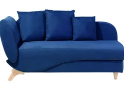 Left Hand Velvet Chaise Lounge With Storage Blue Meri