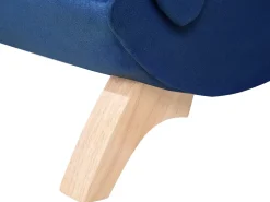 Left Hand Velvet Chaise Lounge With Storage Blue Meri