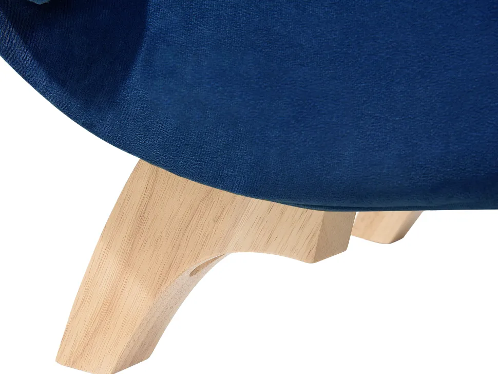 Left Hand Velvet Chaise Lounge With Storage Blue Meri