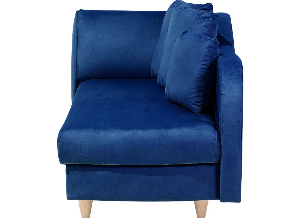 Left Hand Velvet Chaise Lounge With Storage Blue Meri