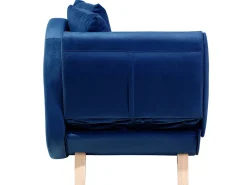 Left Hand Velvet Chaise Lounge With Storage Blue Meri