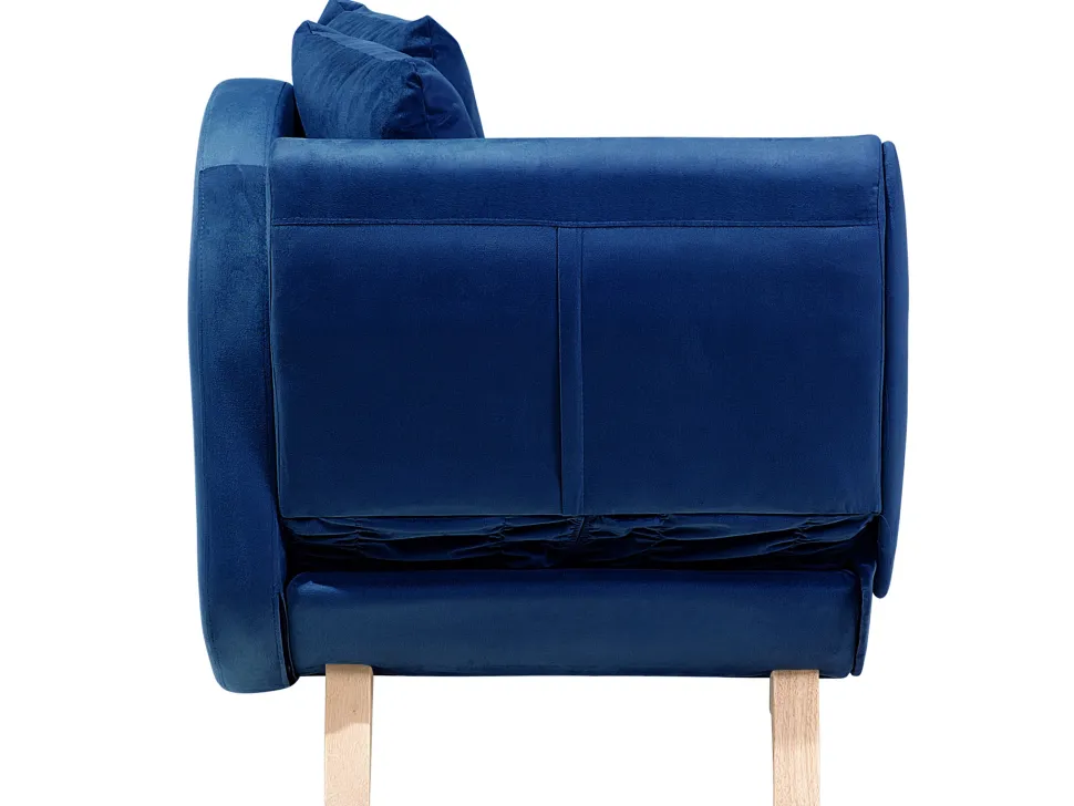 Left Hand Velvet Chaise Lounge With Storage Blue Meri