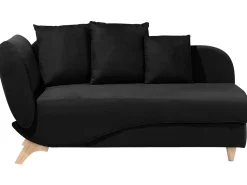 Left Hand Velvet Chaise Lounge With Storage Black Meri