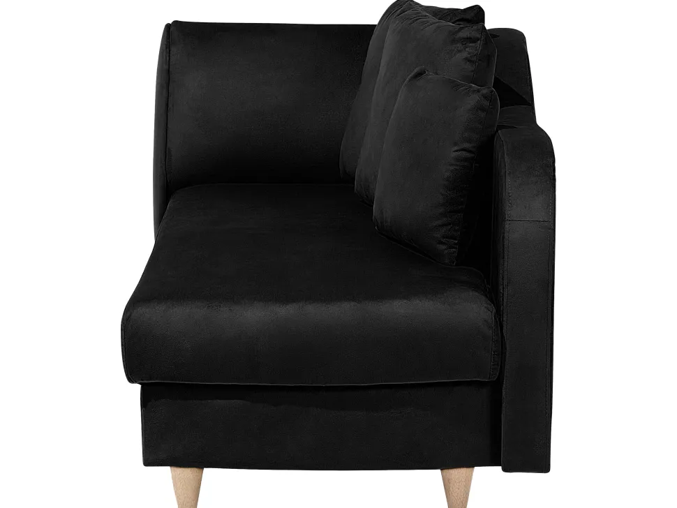 Left Hand Velvet Chaise Lounge With Storage Black Meri