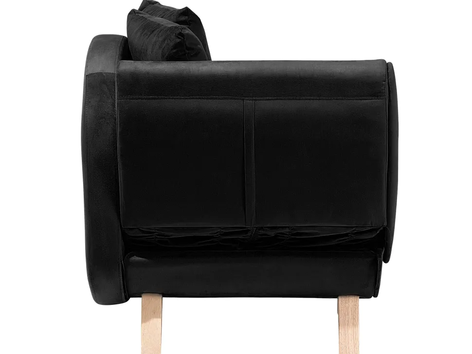 Left Hand Velvet Chaise Lounge With Storage Black Meri