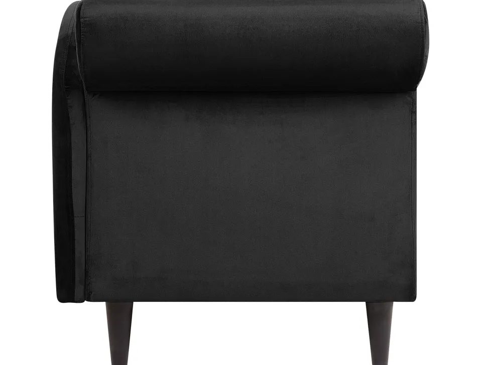 Left Hand Velvet Chaise Lounge Black Luiro