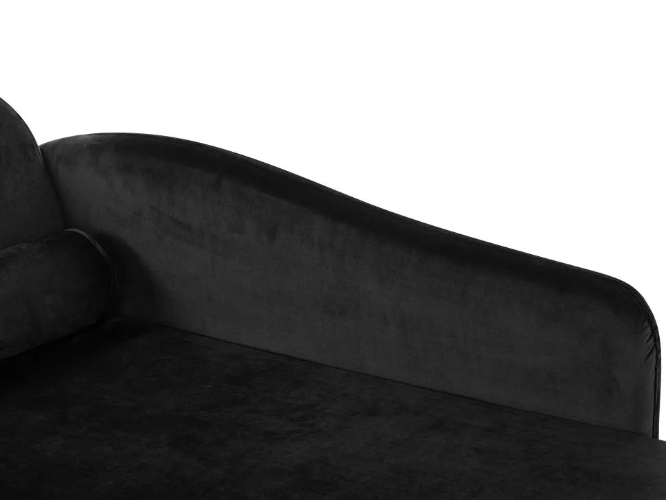 Left Hand Velvet Chaise Lounge Black Luiro