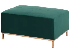 Left Hand Velvet Corner Sofa With Ottoman Emerald Green Oslo