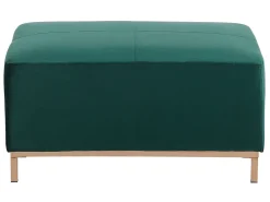Left Hand Velvet Corner Sofa With Ottoman Emerald Green Oslo