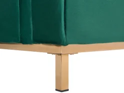 Left Hand Velvet Corner Sofa With Ottoman Emerald Green Oslo
