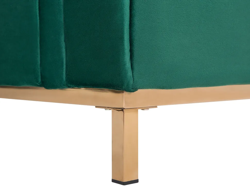 Left Hand Velvet Corner Sofa With Ottoman Emerald Green Oslo